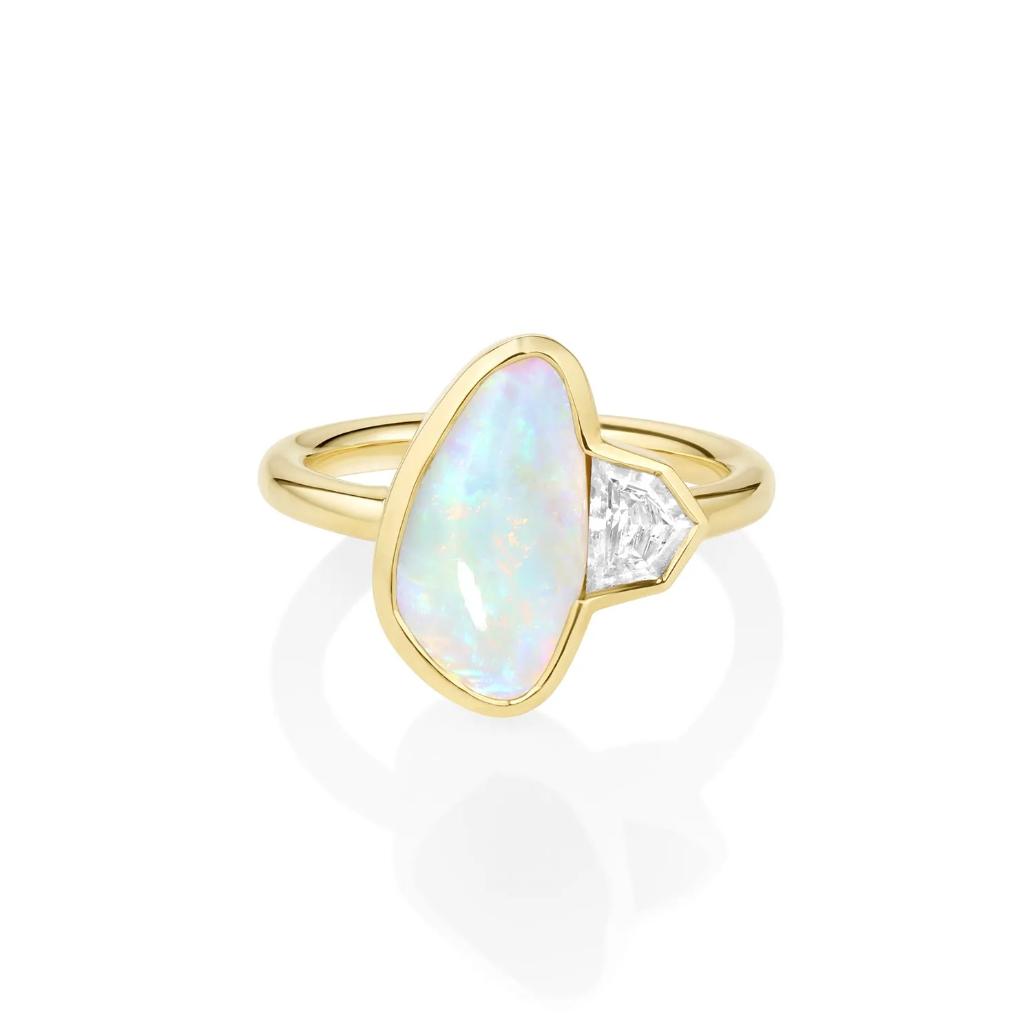 2.60ct Opal and Diamond Cadillac Bezel Ring sold by Marrow Fine