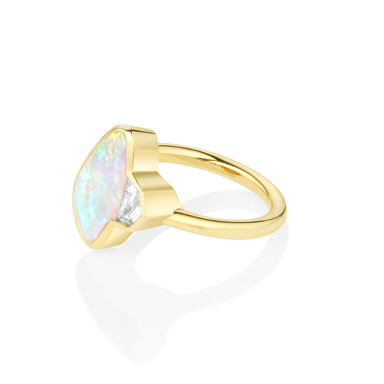 2.60ct Opal and Diamond Cadillac Bezel Ring sold by Marrow Fine product image thumbnail 3