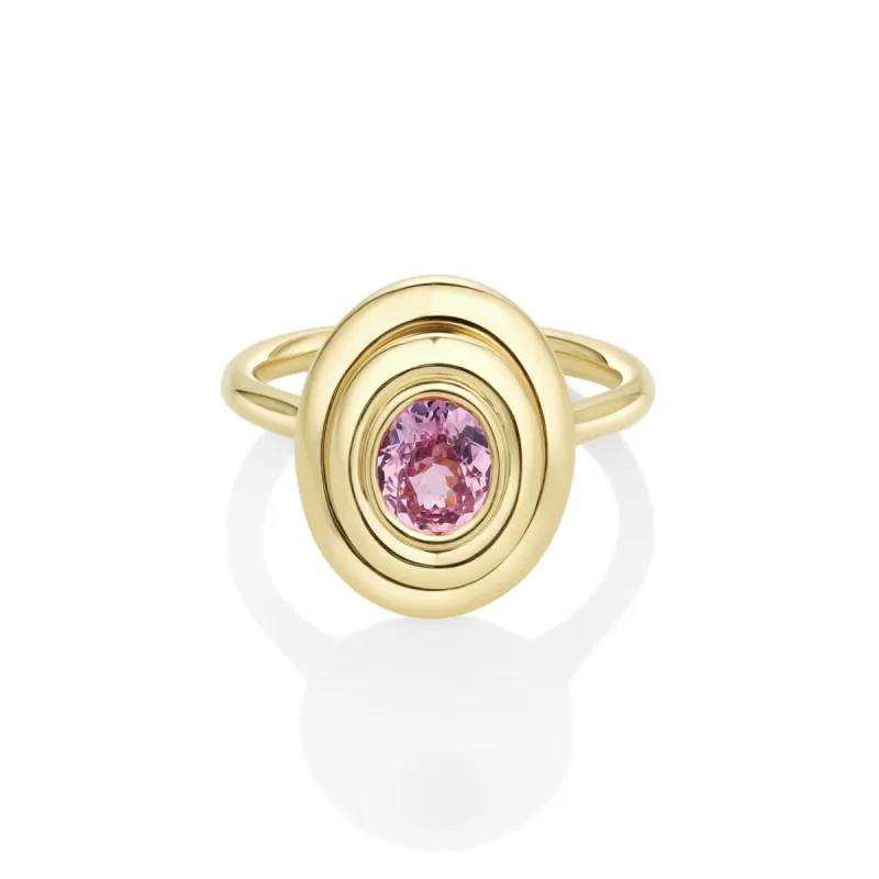 0.91ct Pink Sapphire In-Orbit Ring sold by Marrow Fine