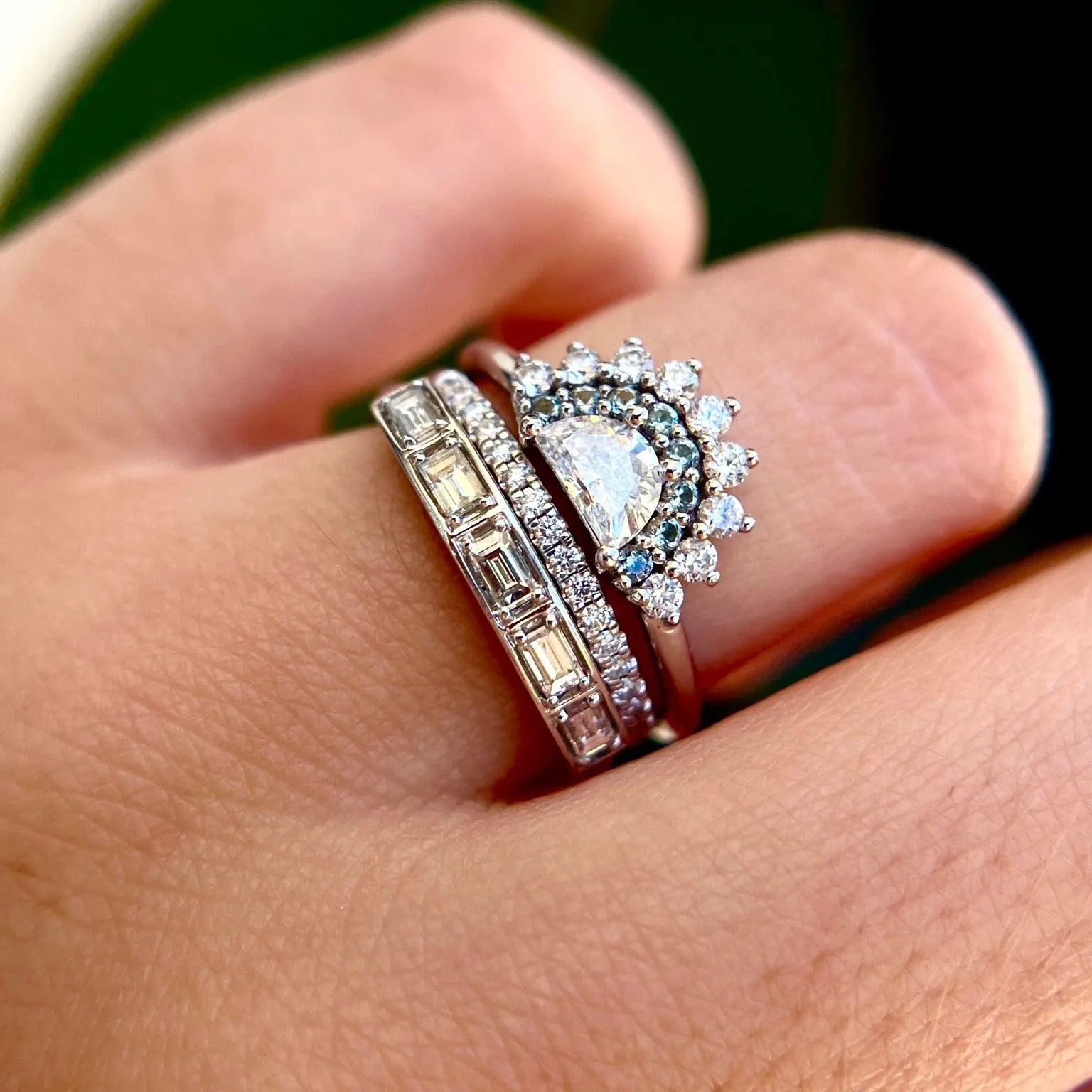 .39ct Half Moon Diamond & Sapphire Ring sold by Marrow Fine product image thumbnail 5