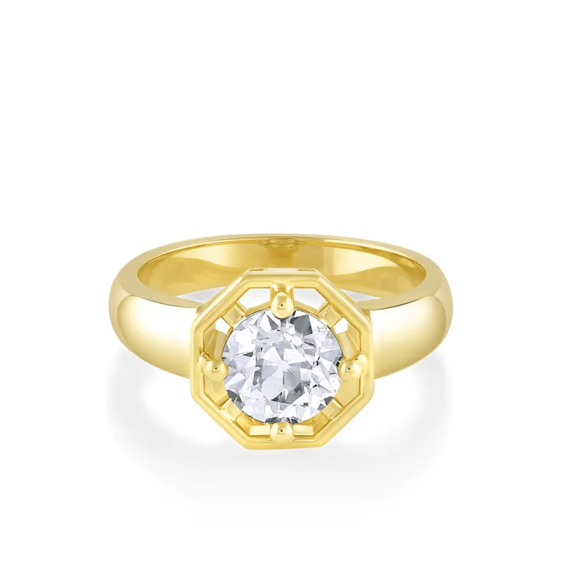 1.42ct Old Euro Cut White Diamond Georgia Engagement Ring sold by Marrow Fine