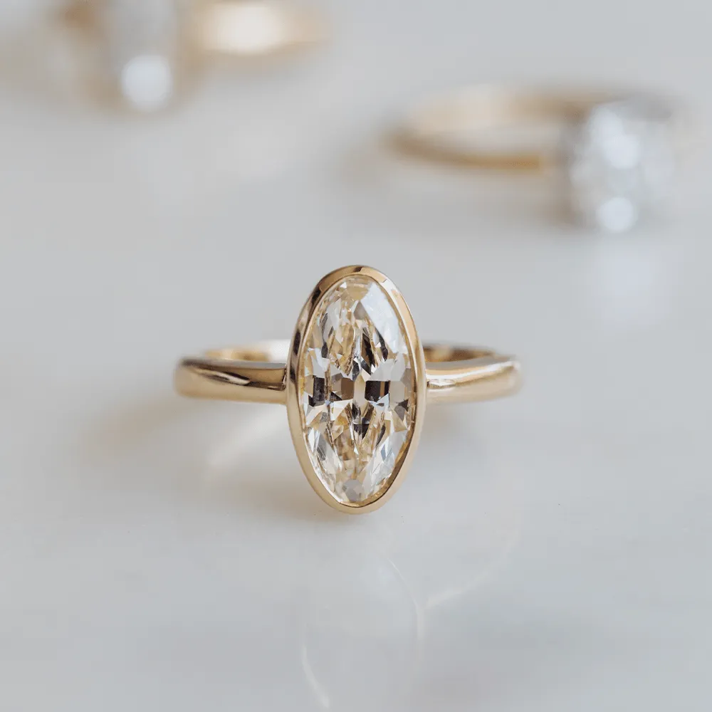 1.71ct White Diamond Moval Bezel Ring sold by Marrow Fine product image thumbnail 4