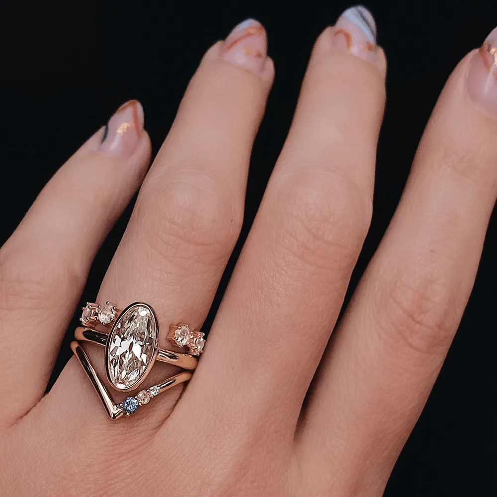 1.71ct White Diamond Moval Bezel Ring sold by Marrow Fine product image thumbnail 3