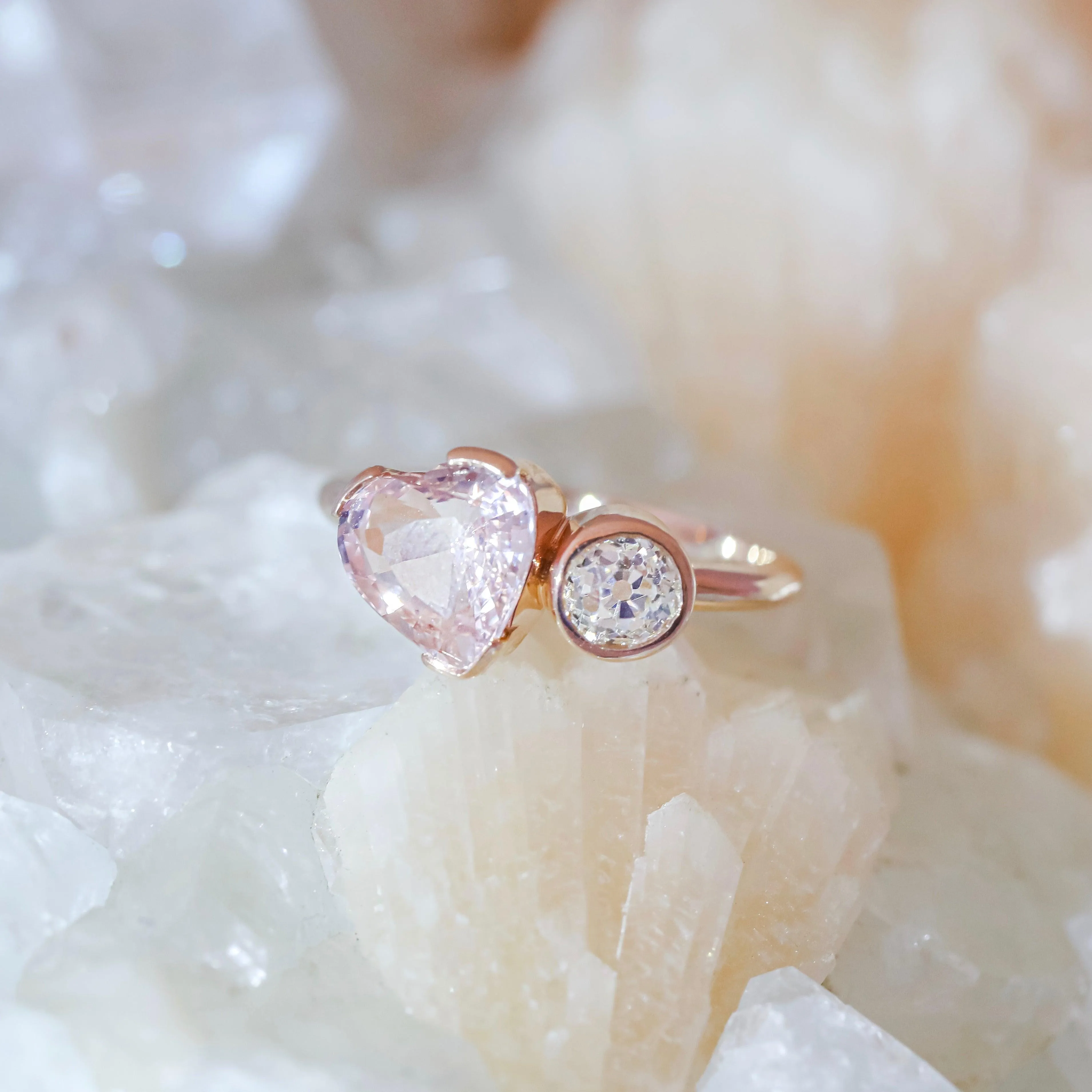 Sapphire Heart & Old Mine Cut Toi et Moi sold by Marrow Fine product image thumbnail 3