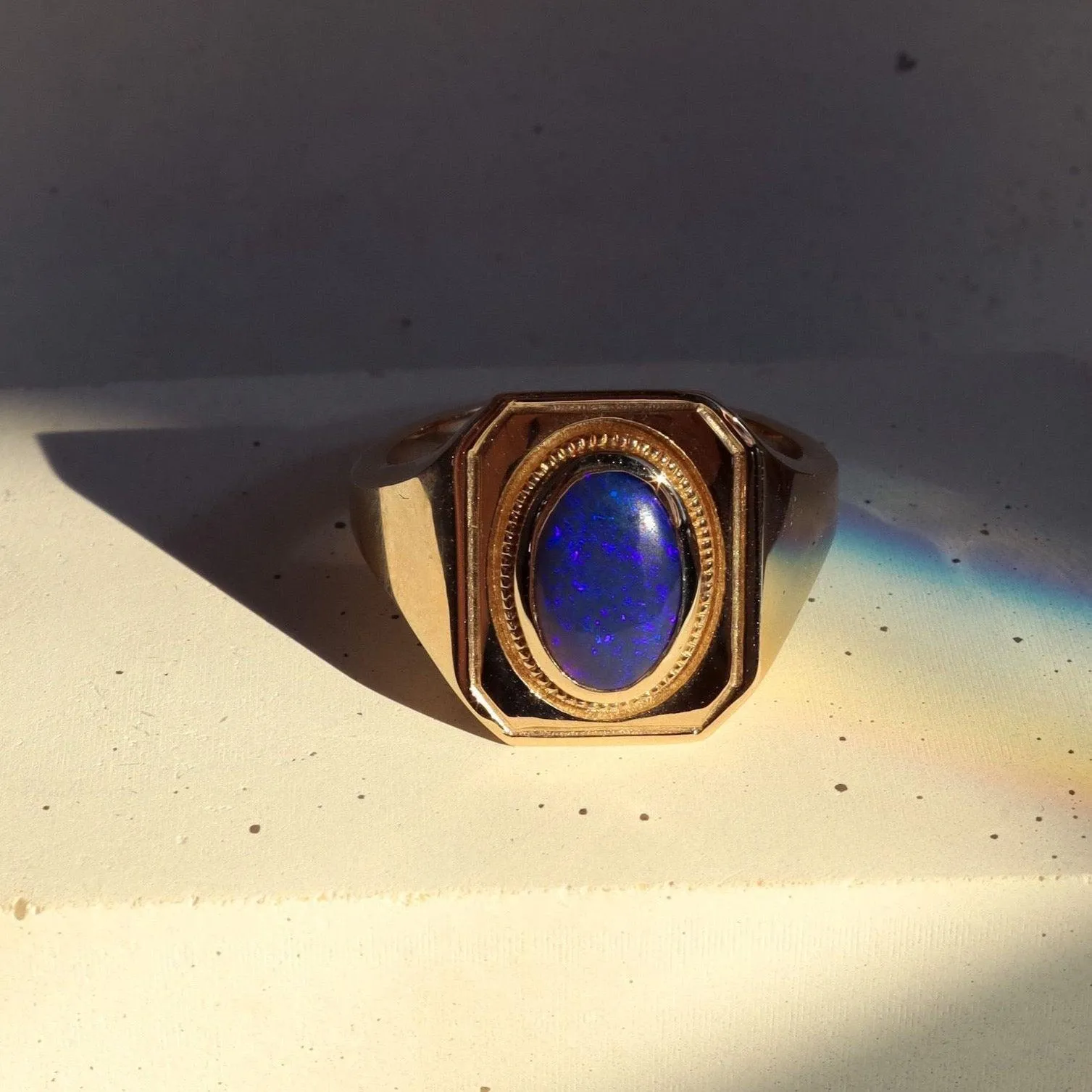 1.53ct Black Opal Signet Ring sold by Marrow Fine product image thumbnail 3