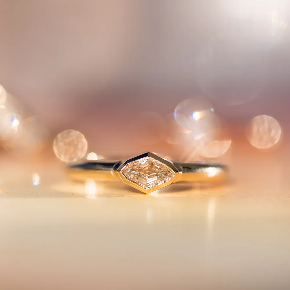 .34ct East/West Diamond Bezel Octagon Ring sold by Marrow Fine product image thumbnail 3