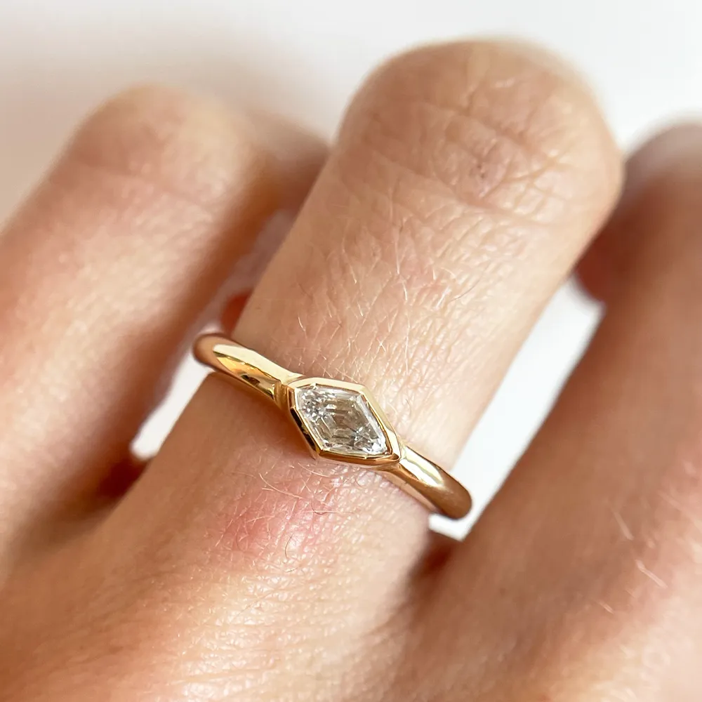 .34ct East/West Diamond Bezel Octagon Ring sold by Marrow Fine product image thumbnail 4