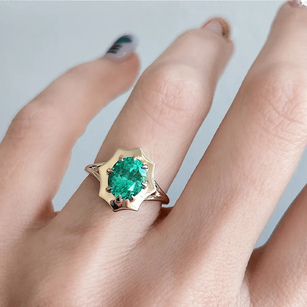 1.93ct Emerald French Mirror Engagement Ring sold by Marrow Fine product image thumbnail 3