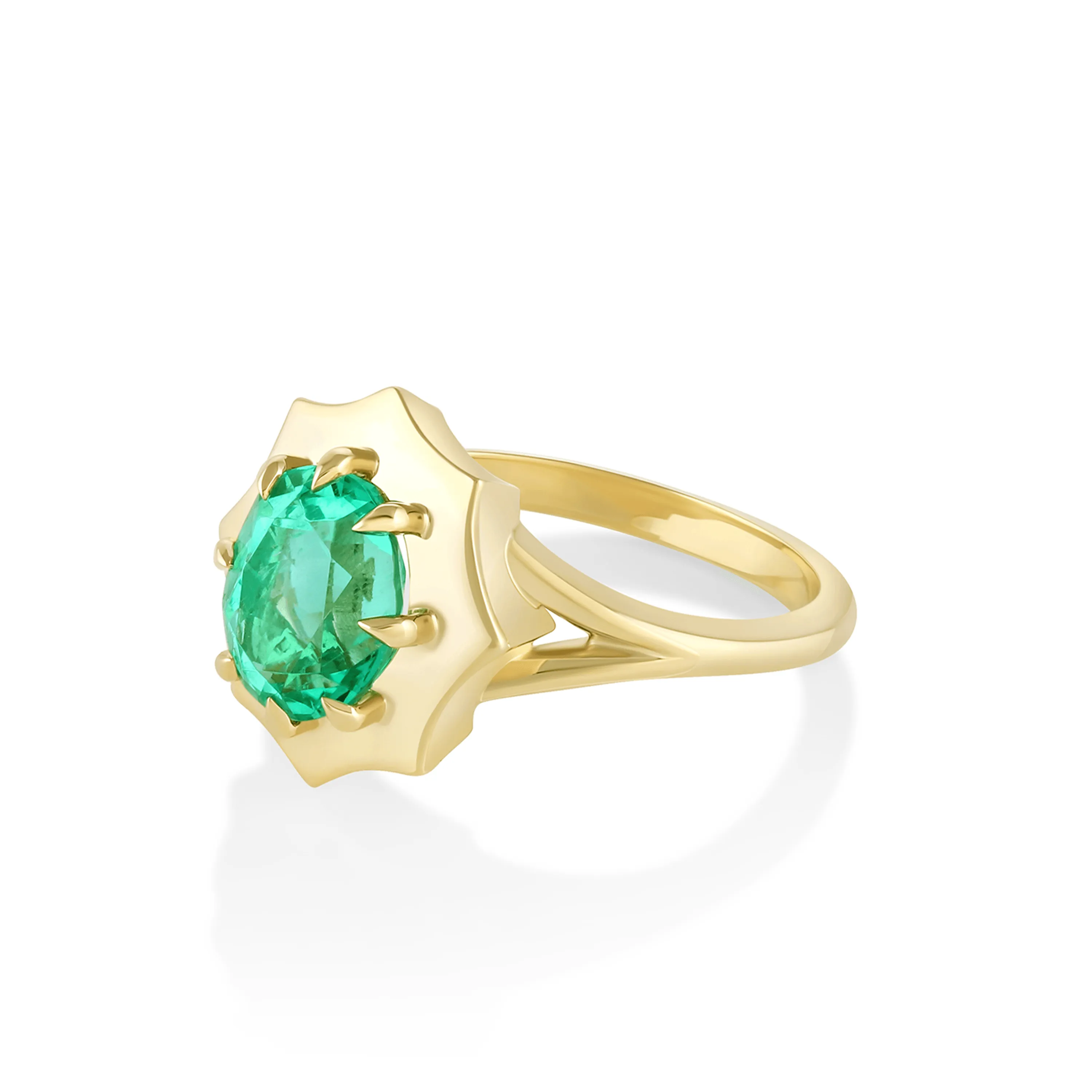 1.93ct Emerald French Mirror Engagement Ring sold by Marrow Fine product image thumbnail 2