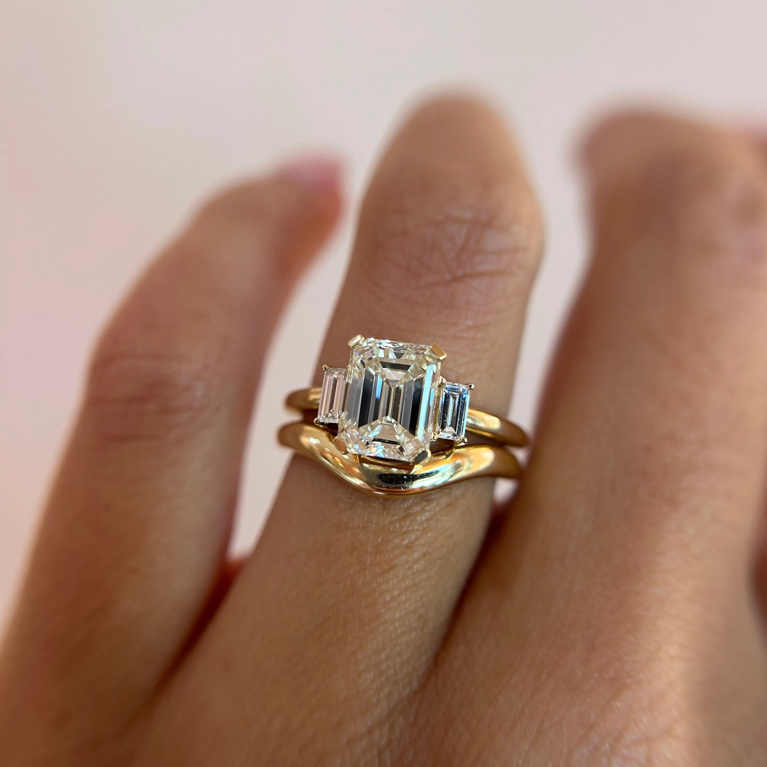 2.00ct Emerald Cut Diamond and Baguette Three Stone Ring sold by Marrow Fine product image thumbnail 2