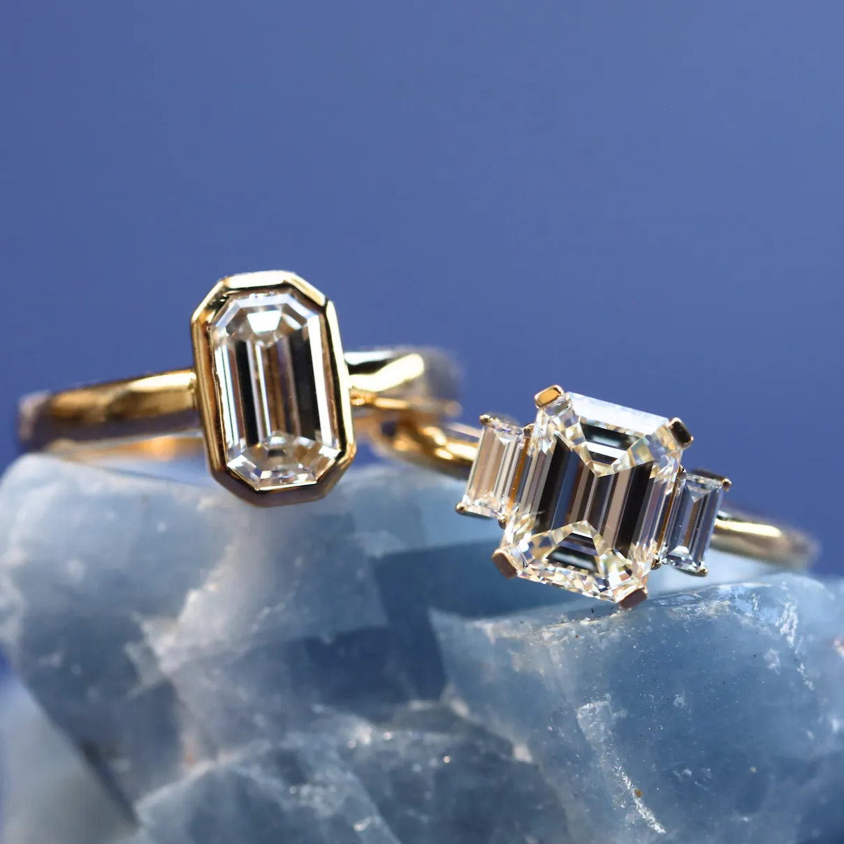 2.00ct Emerald Cut Diamond and Baguette Three Stone Ring sold by Marrow Fine product image thumbnail 4