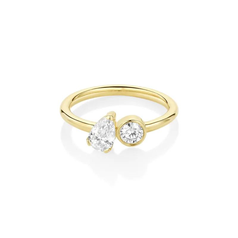 0.48ct Pear Shape Diamond and 0.22ct Round Diamond Chloe sold by Marrow Fine
