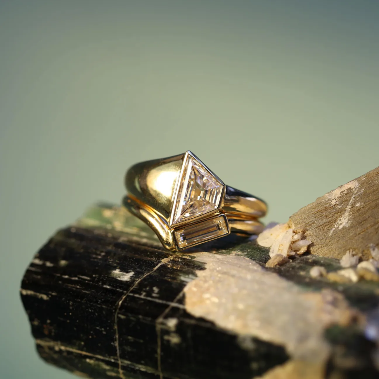 1.01ct Trapezoid Cigar Band with Diamond Tracer sold by Marrow Fine product image thumbnail 4