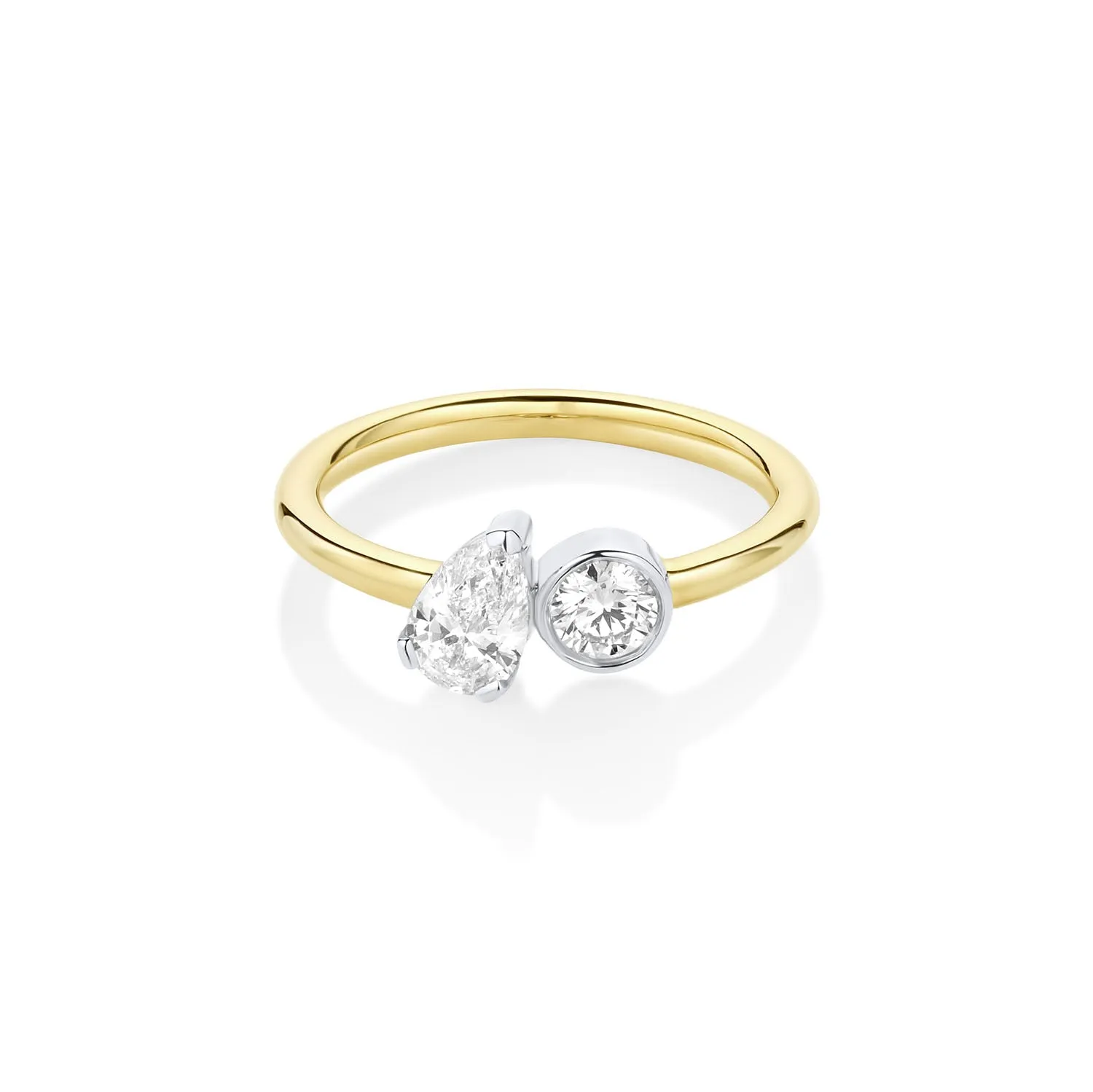 0.48ct Pear Shape Diamond and 0.23ct Round Diamond Chloe sold by Marrow Fine