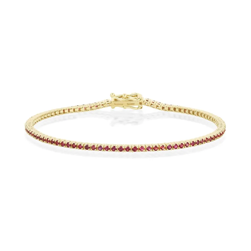 1.56tcw Red Sapphire Tennis Bracelet sold by Marrow Fine