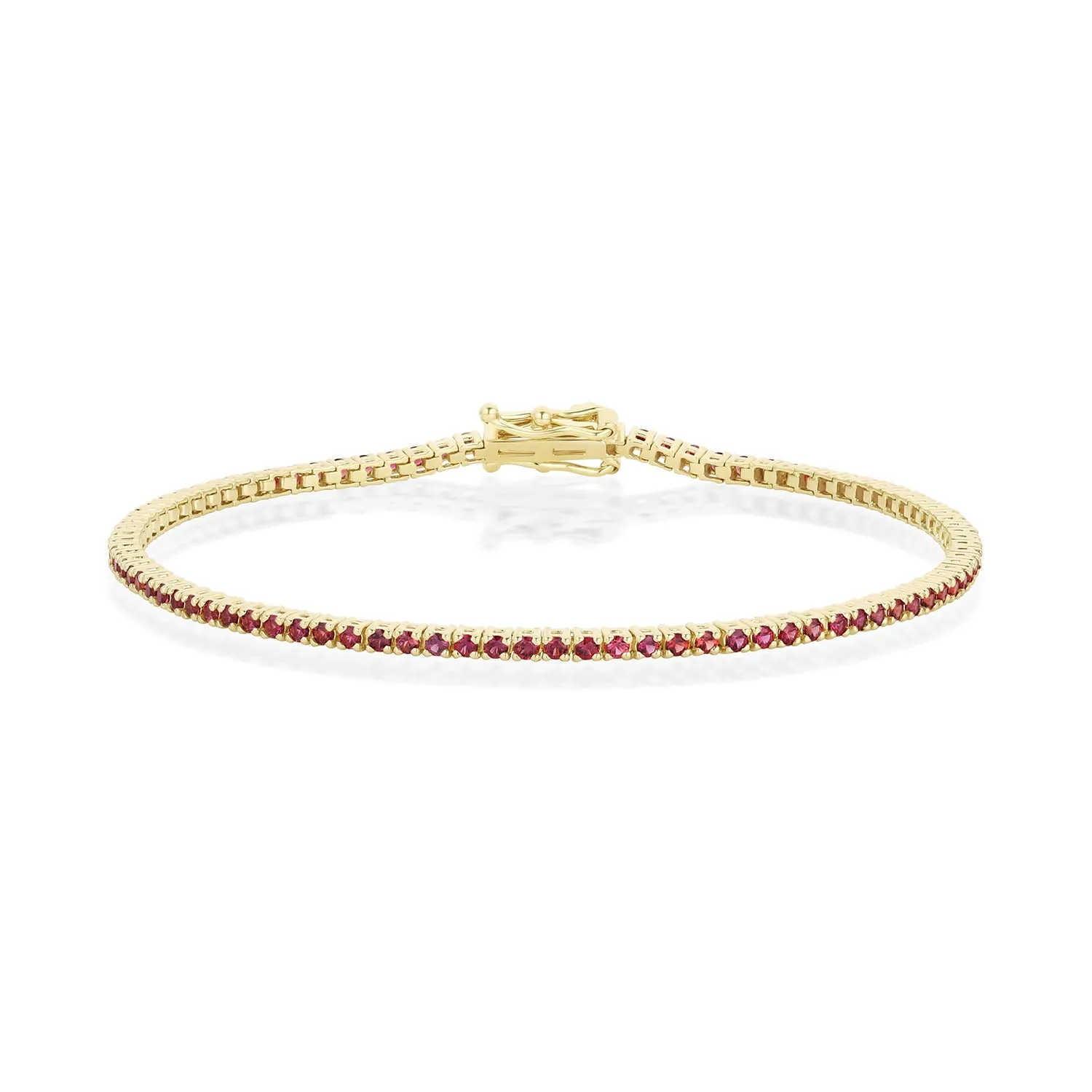 1.56tcw Red Sapphire Tennis Bracelet sold by Marrow Fine