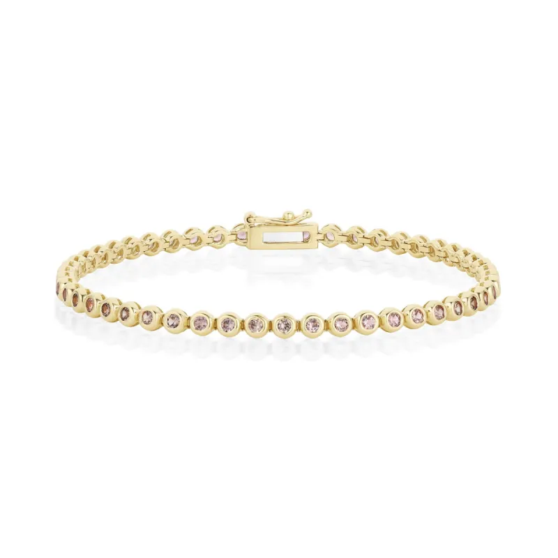 1.86tcw Grayish Champagne Sapphire Tennis Bracelet sold by Marrow Fine