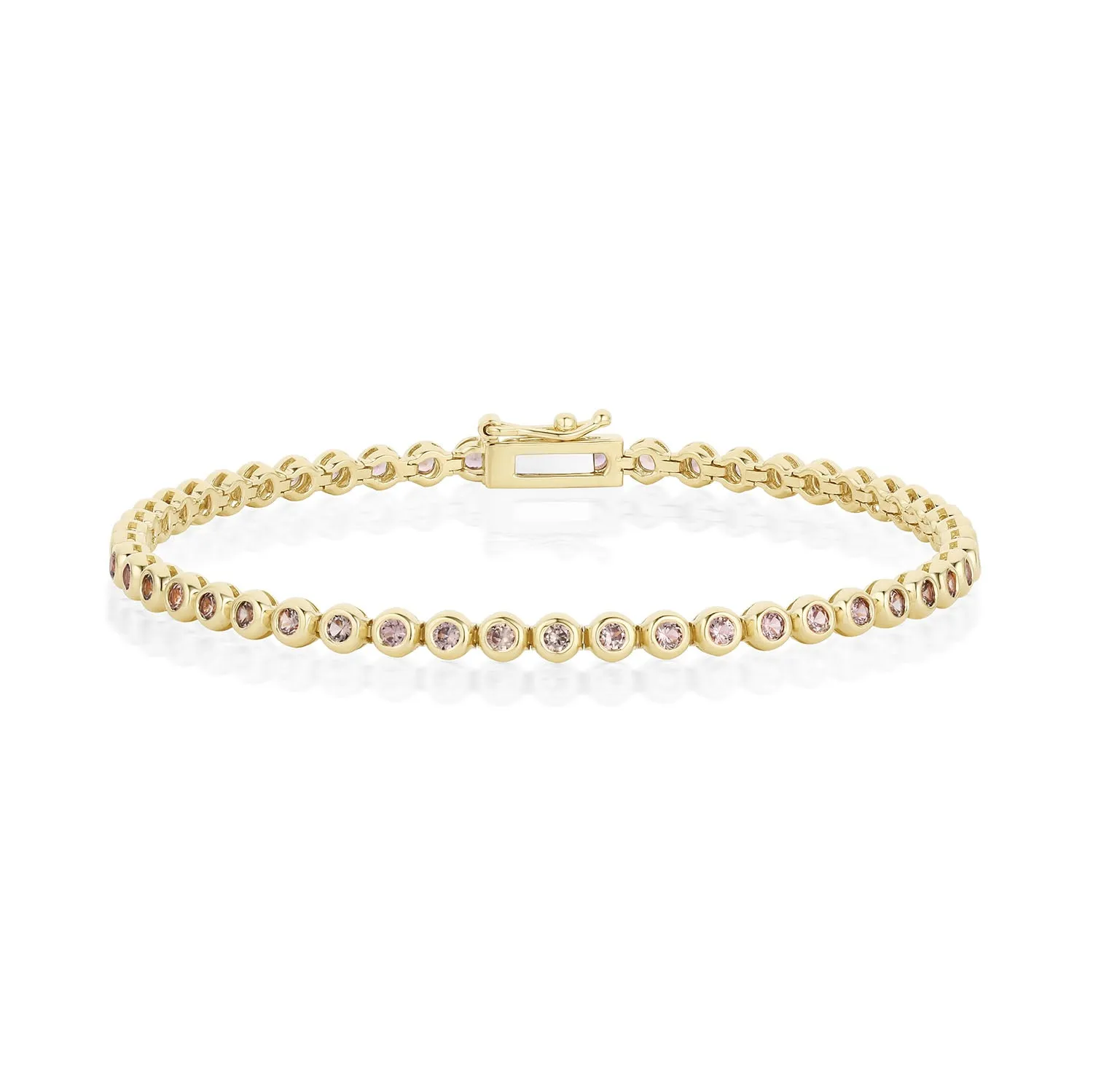 1.86tcw Grayish Champagne Sapphire Tennis Bracelet sold by Marrow Fine