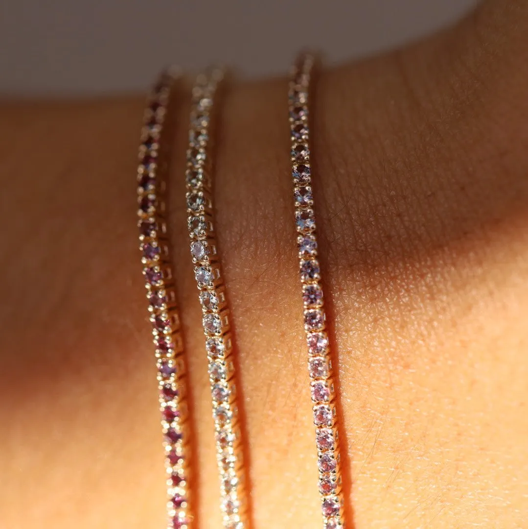 1.54tcw Champagne Sapphire Tennis Bracelet sold by Marrow Fine product image thumbnail 2