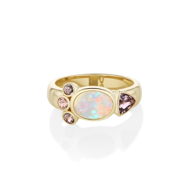 0.81ct Australian Opal and Sapphire Cigar Band sold by Marrow Fine