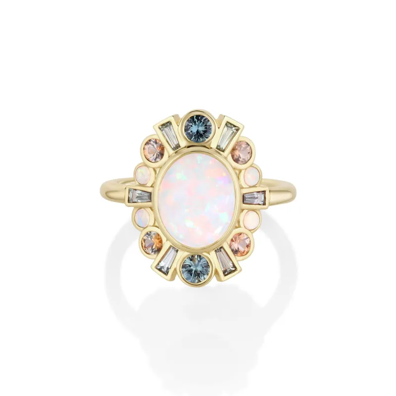 1.16ct Opal and Sapphire Ballerina Ring sold by Marrow Fine