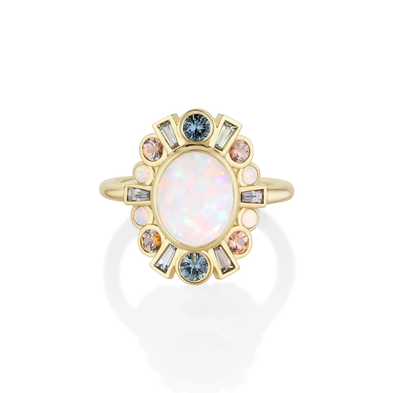 1.16ct Opal and Sapphire Ballerina Ring sold by Marrow Fine