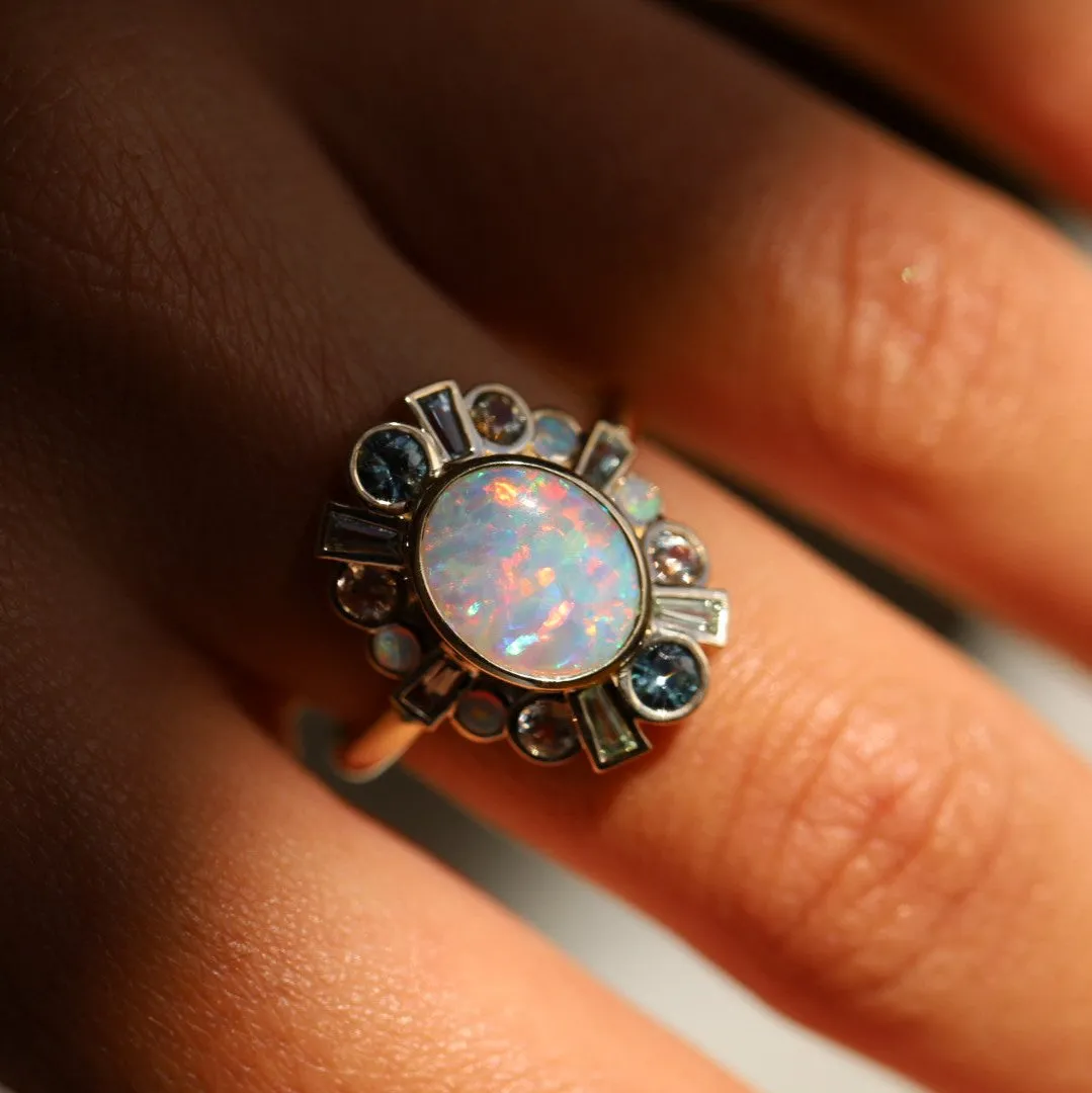 1.16ct Opal and Sapphire Ballerina Ring sold by Marrow Fine product image thumbnail 2