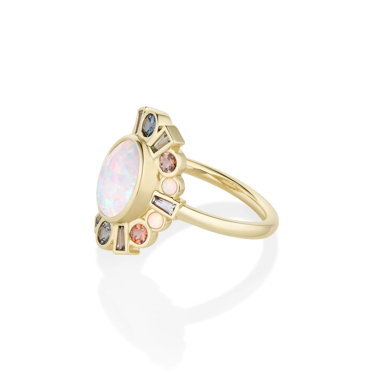 1.16ct Opal and Sapphire Ballerina Ring sold by Marrow Fine product image thumbnail 3