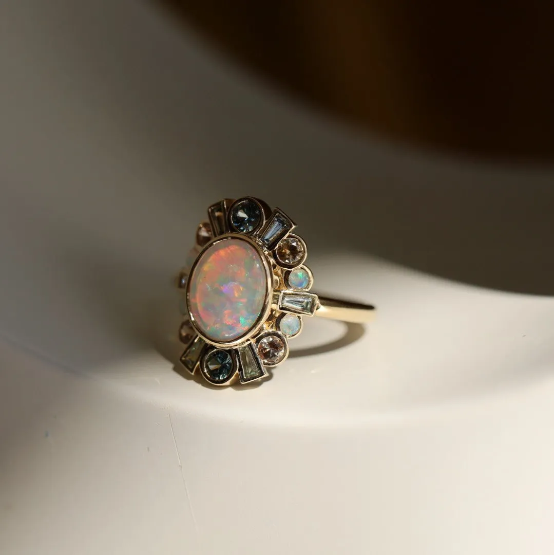 1.16ct Opal and Sapphire Ballerina Ring sold by Marrow Fine product image thumbnail 5