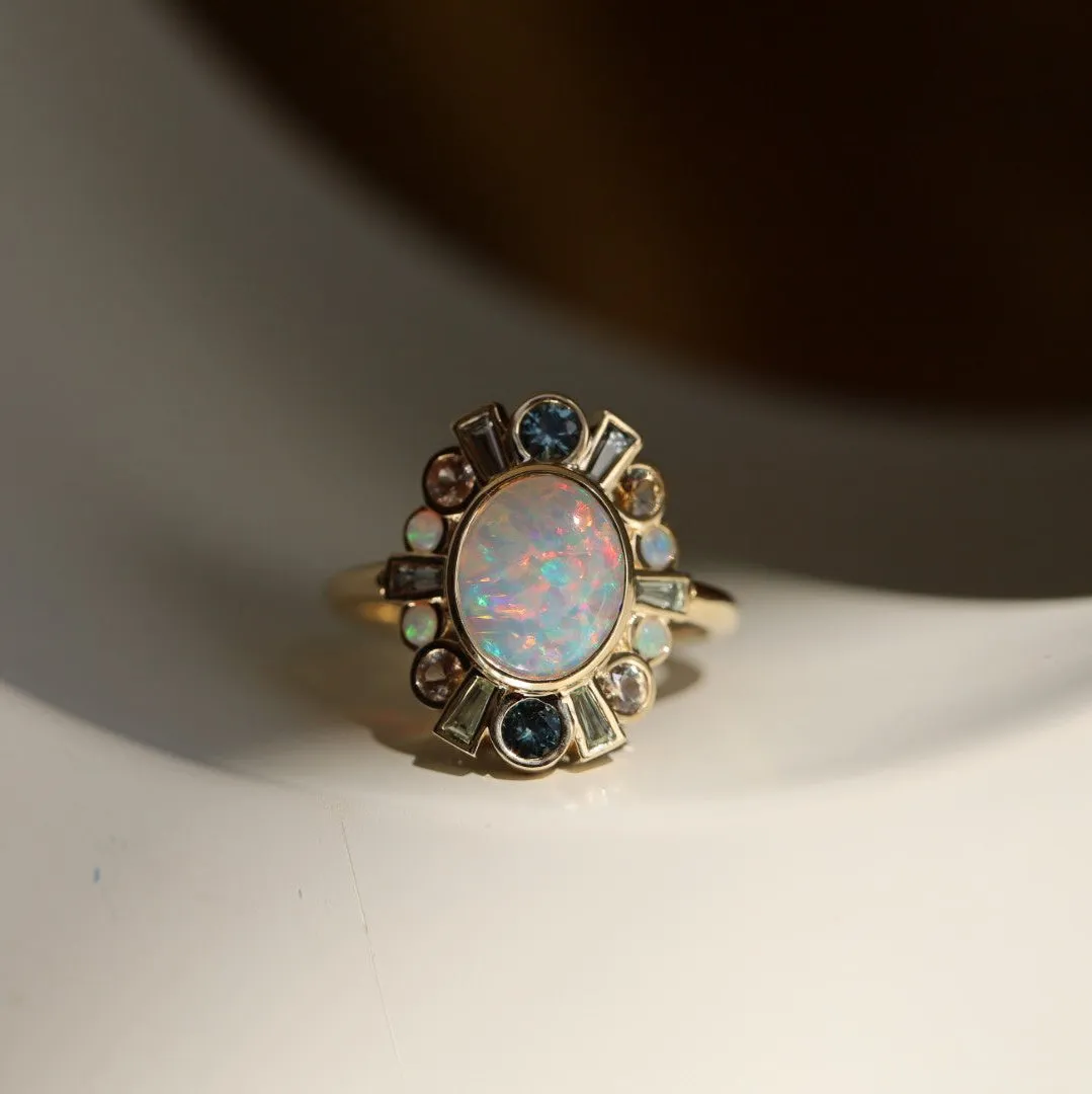 1.16ct Opal and Sapphire Ballerina Ring sold by Marrow Fine product image thumbnail 4