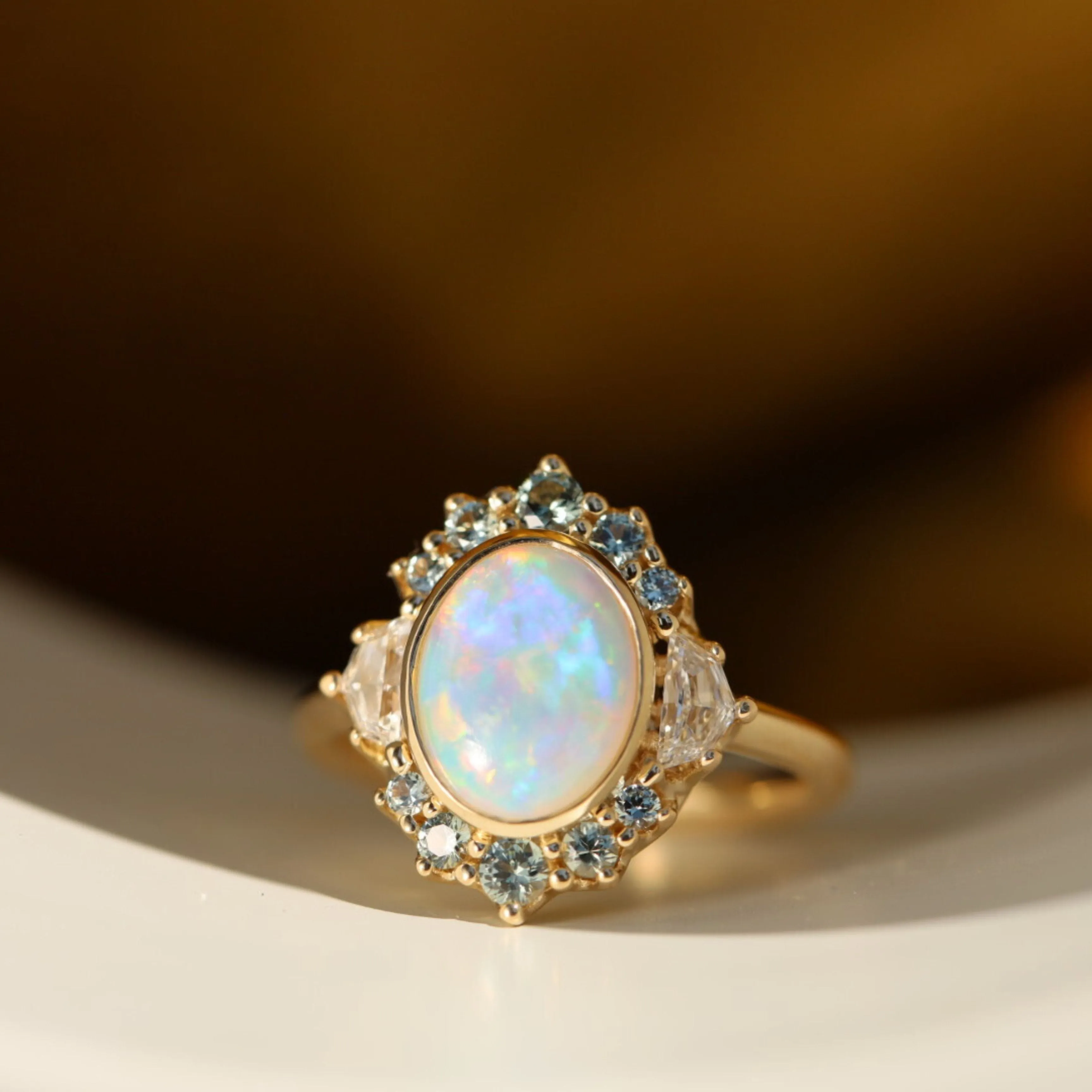 1.29ct Opal, Sapphire and Diamond Ballerina Ring sold by Marrow Fine product image thumbnail 2
