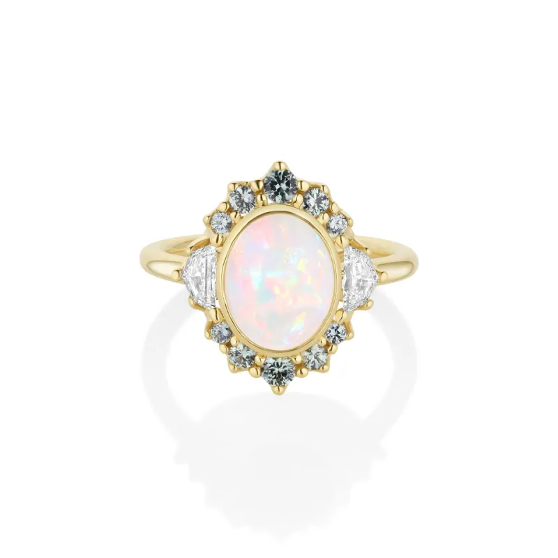 1.29ct Opal, Sapphire and Diamond Ballerina Ring sold by Marrow Fine