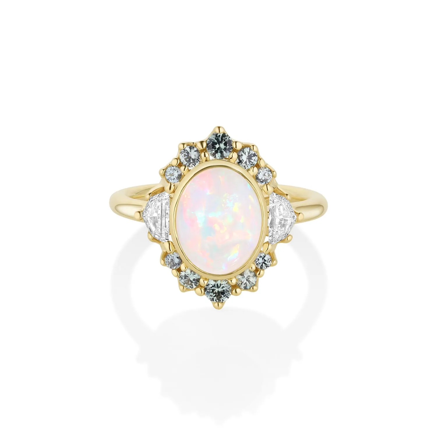 1.29ct Opal, Sapphire and Diamond Ballerina Ring sold by Marrow Fine