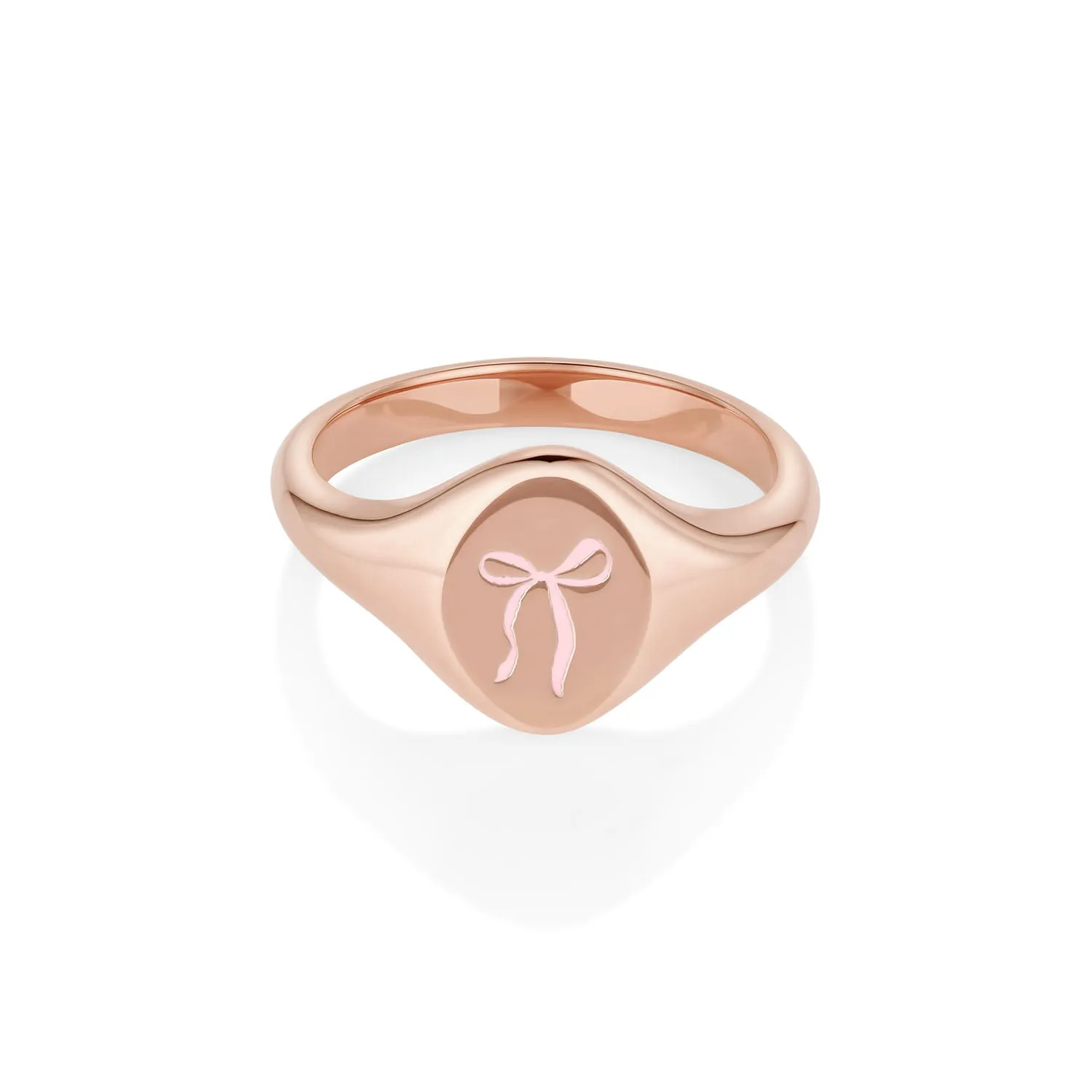 Pink Enamel Bow Signet Ring sold by Marrow Fine product image thumbnail 4