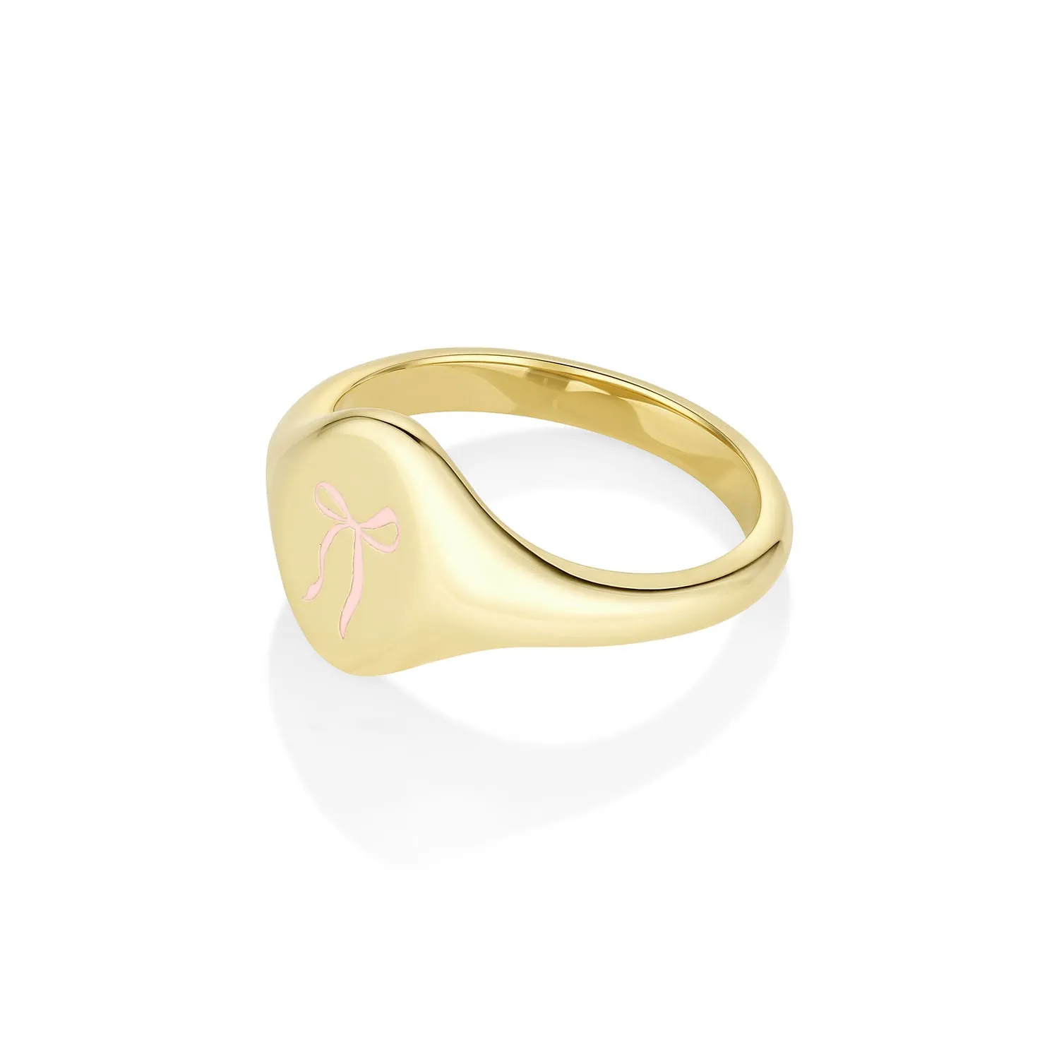 Pink Enamel Bow Signet Ring sold by Marrow Fine product image thumbnail 3