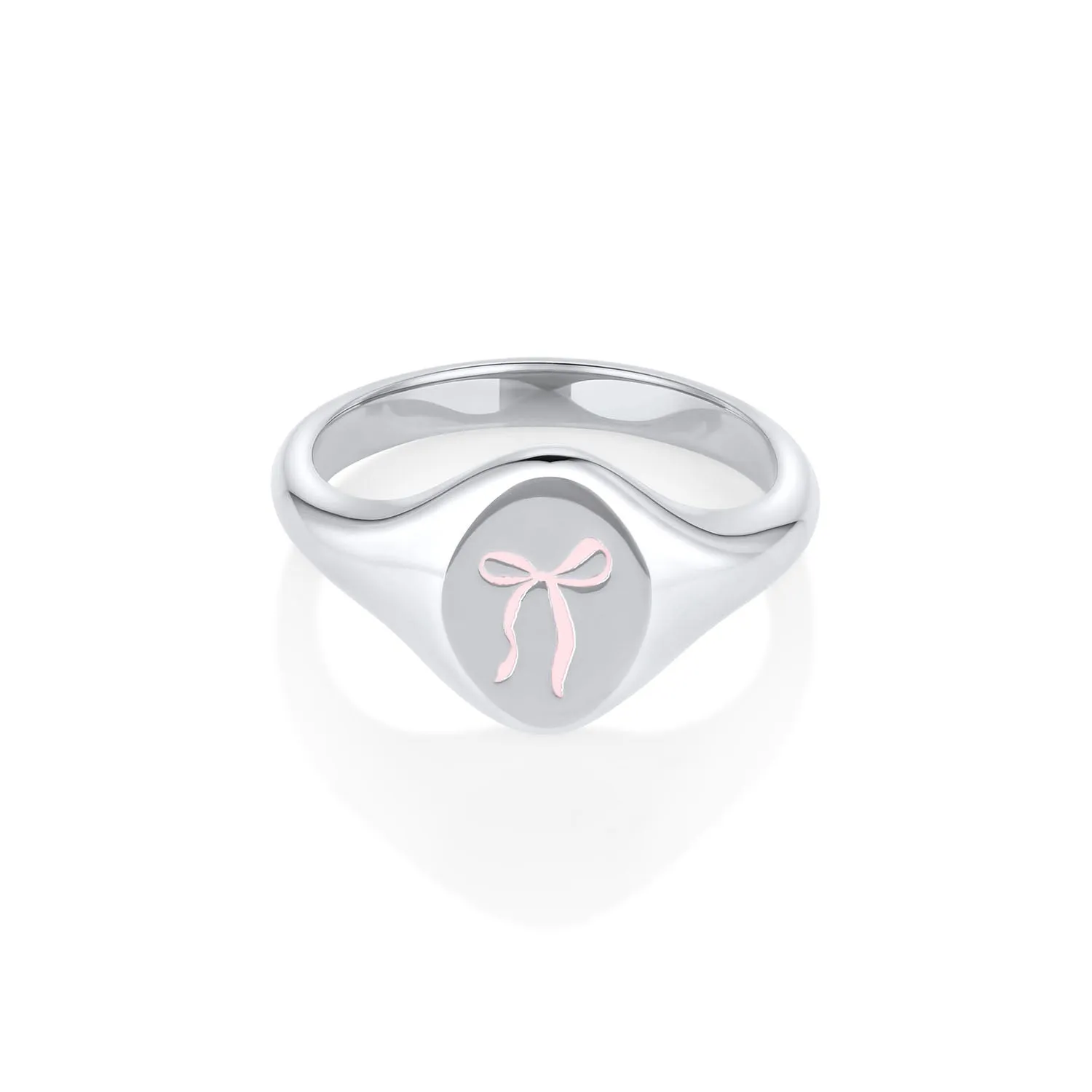 Pink Enamel Bow Signet Ring sold by Marrow Fine product image thumbnail 5