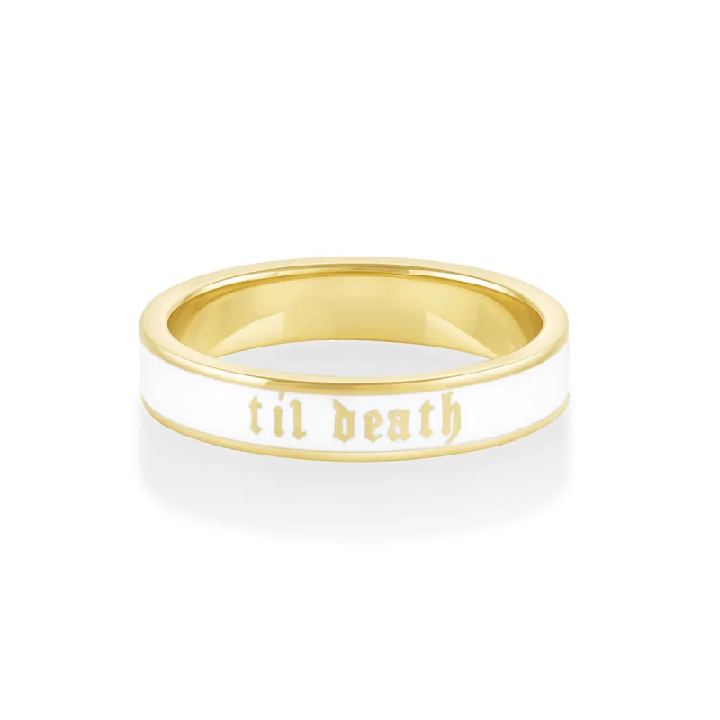 Til Death® White Enamel Band - 4mm sold by Marrow Fine