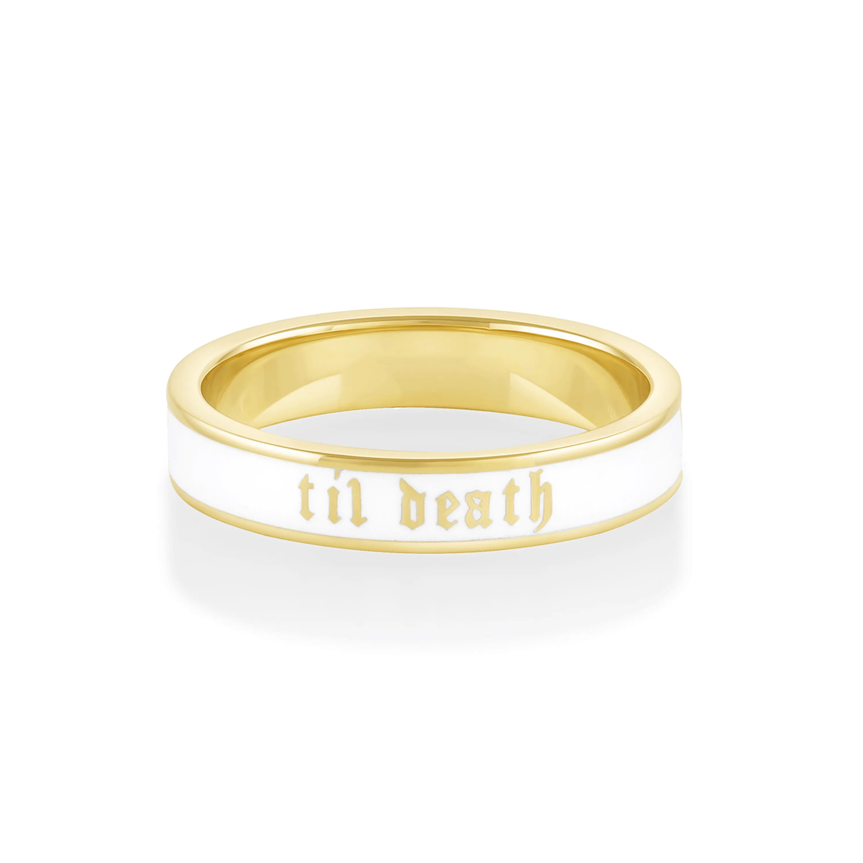 Til Death® White Enamel Band - 4mm sold by Marrow Fine