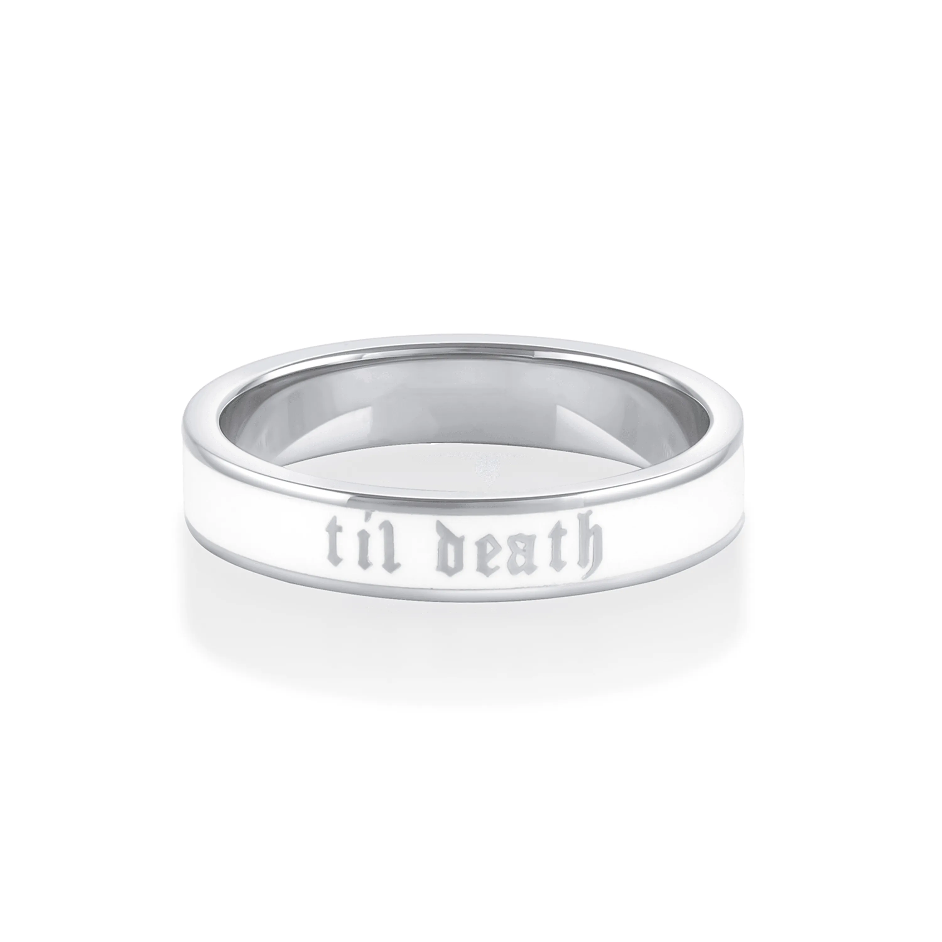 Til Death® White Enamel Band - 4mm sold by Marrow Fine product image thumbnail 4