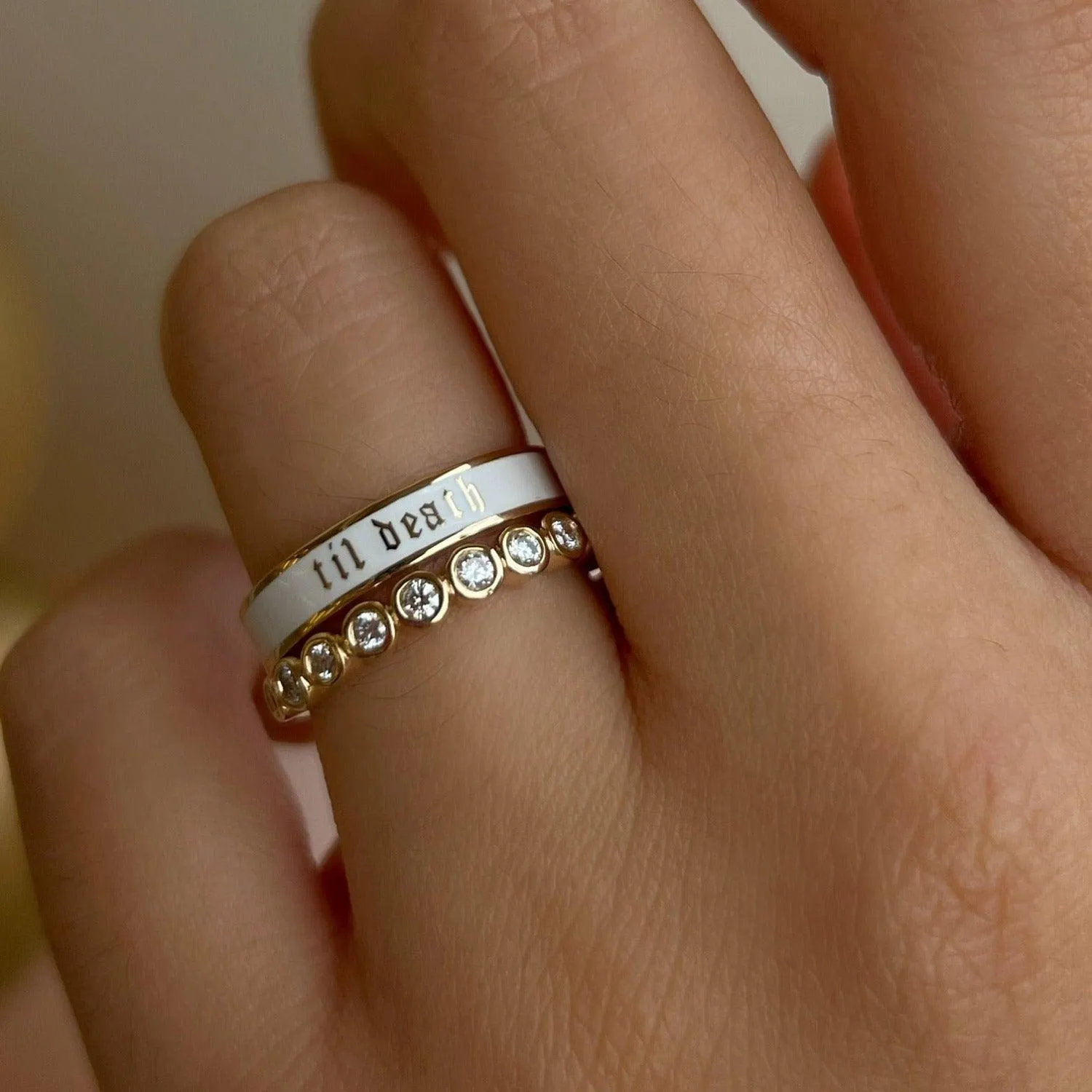 Til Death® White Enamel Band - 4mm sold by Marrow Fine product image thumbnail 2