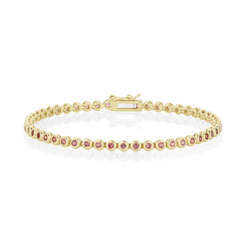3.13tcw Pink Sapphire Tennis Bracelet sold by Marrow Fine