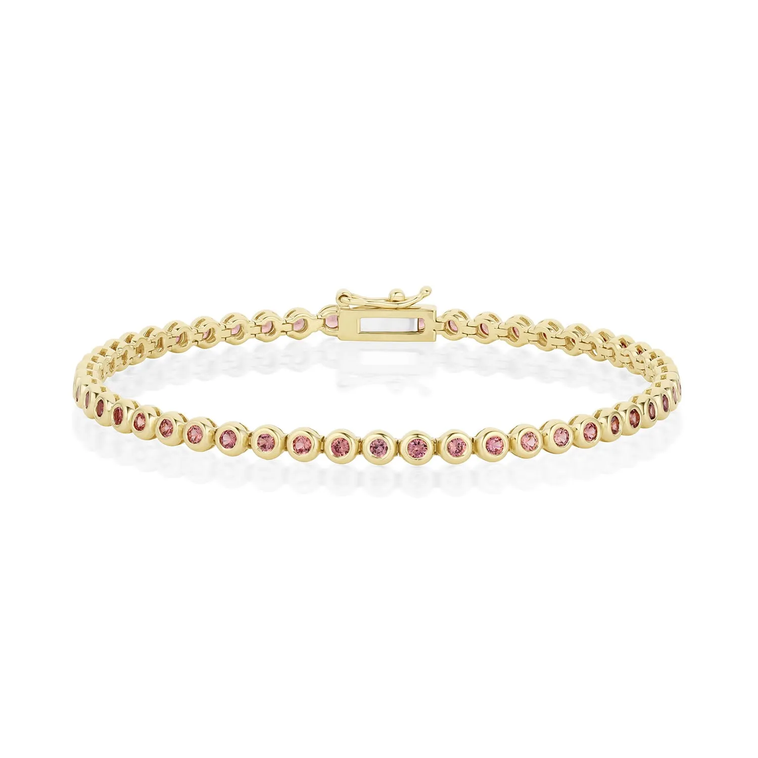3.13tcw Pink Sapphire Tennis Bracelet sold by Marrow Fine