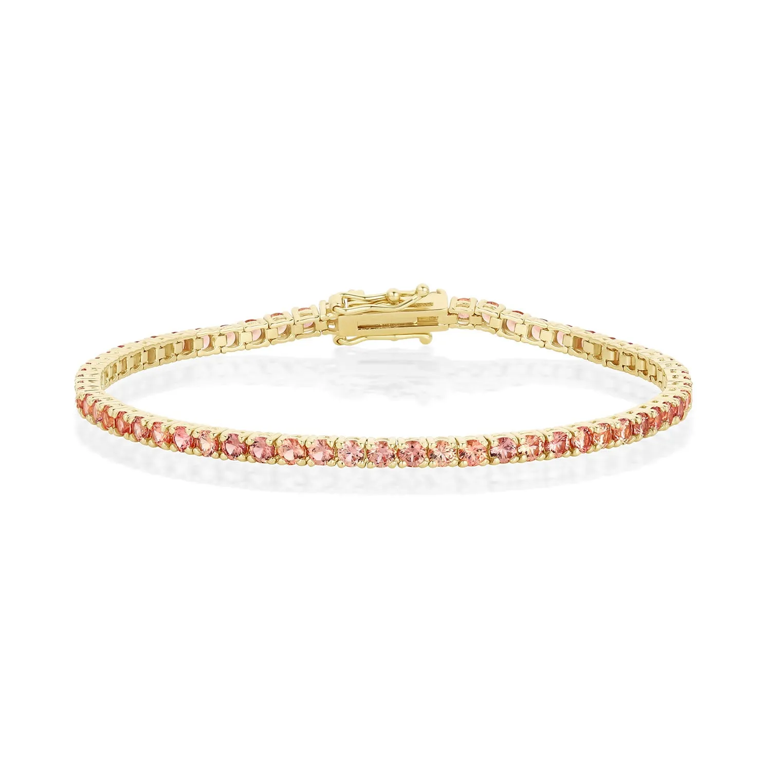 4.74tcw Orange Sapphire Tennis Bracelet sold by Marrow Fine