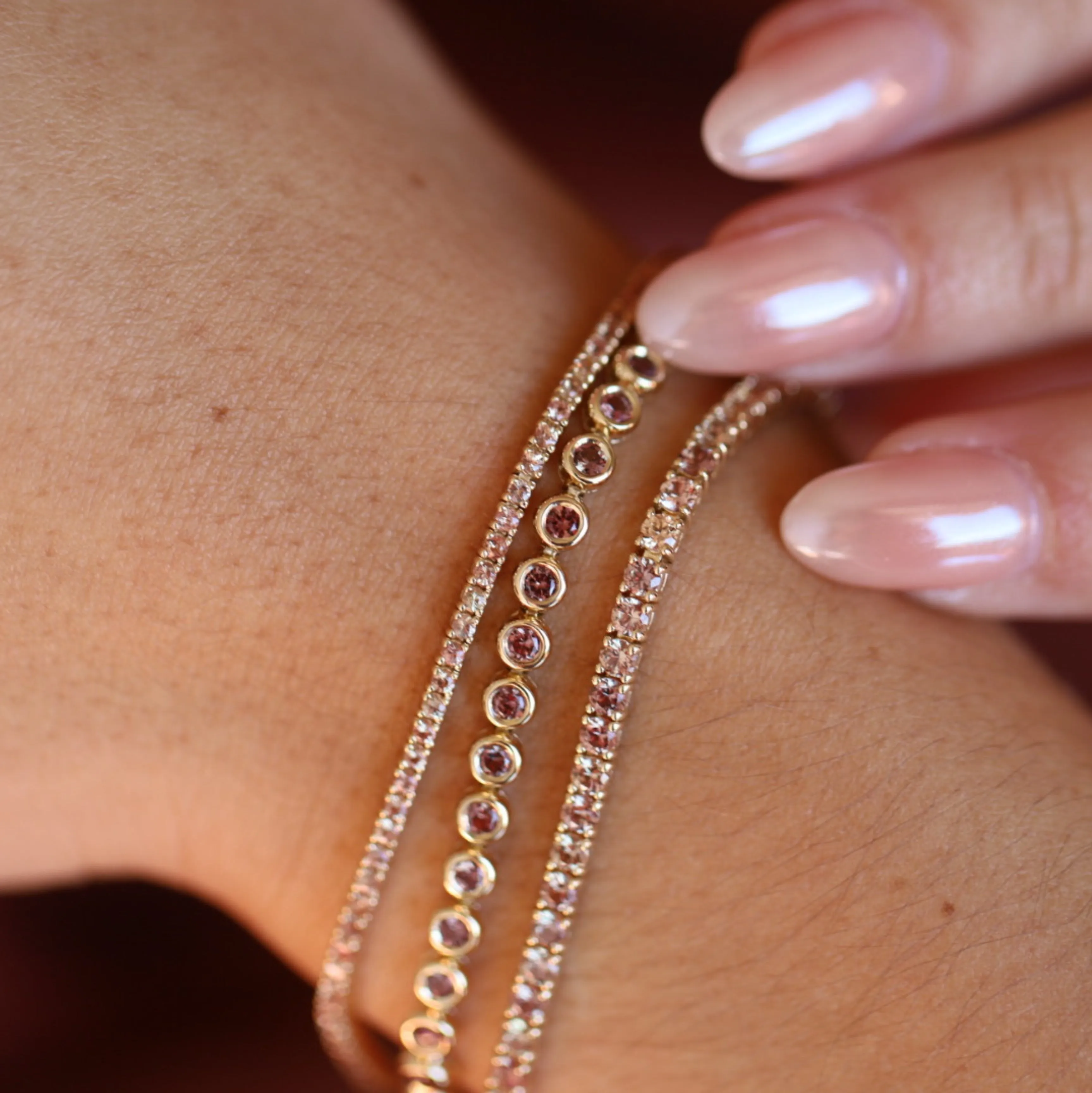 1.97tcw Orange Sapphire Tennis Bracelet sold by Marrow Fine product image thumbnail 2