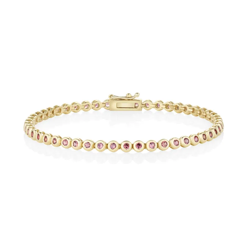 1.94tcw Reddish-Orange Sapphire Tennis Bracelet sold by Marrow Fine