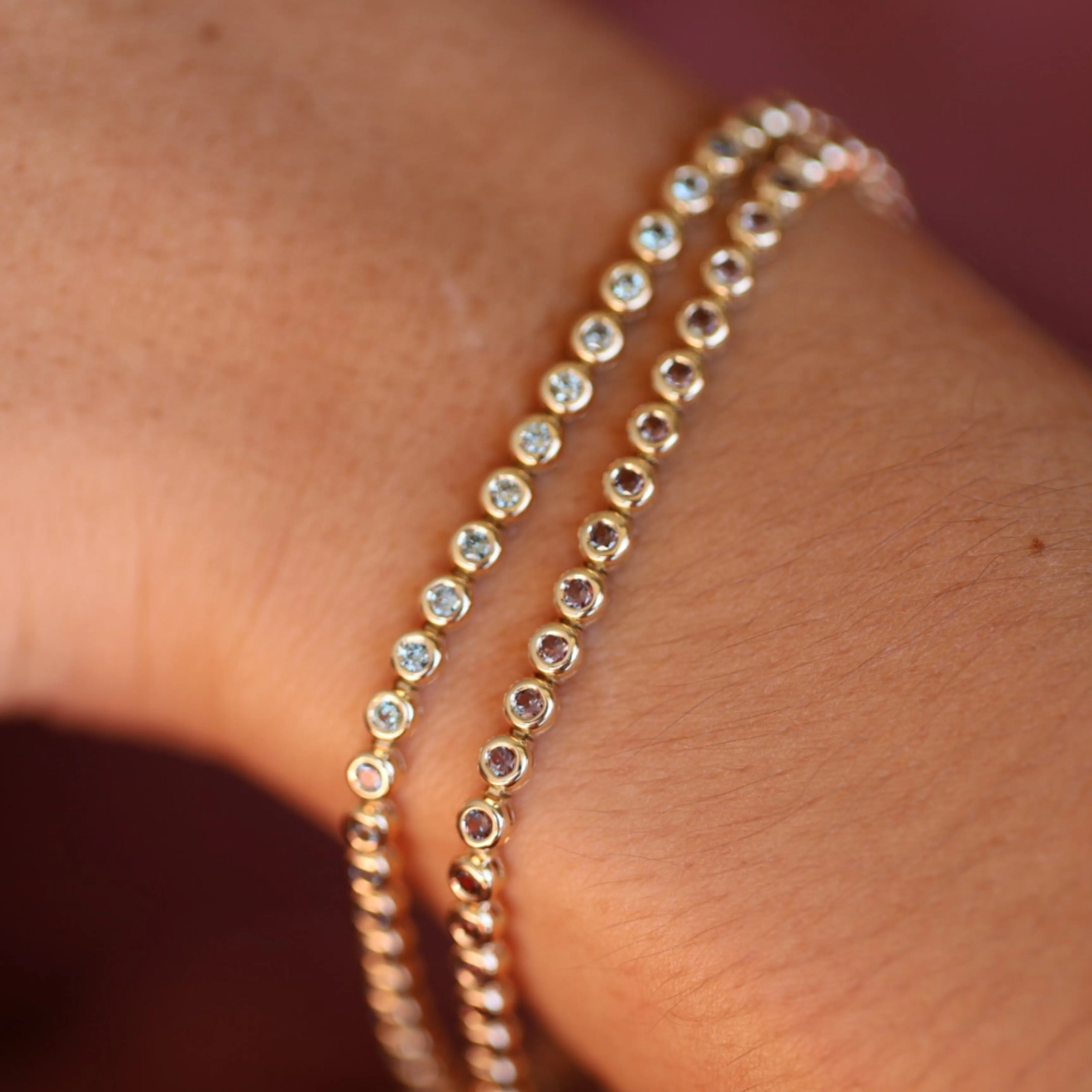 1.84tcw Grey Champange Sapphire Tennis Bracelet sold by Marrow Fine product image thumbnail 2