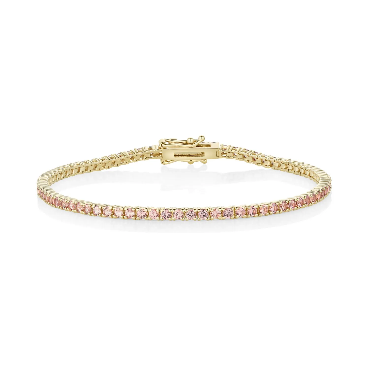 2.91tcw Orange Sapphire Tennis Bracelet sold by Marrow Fine