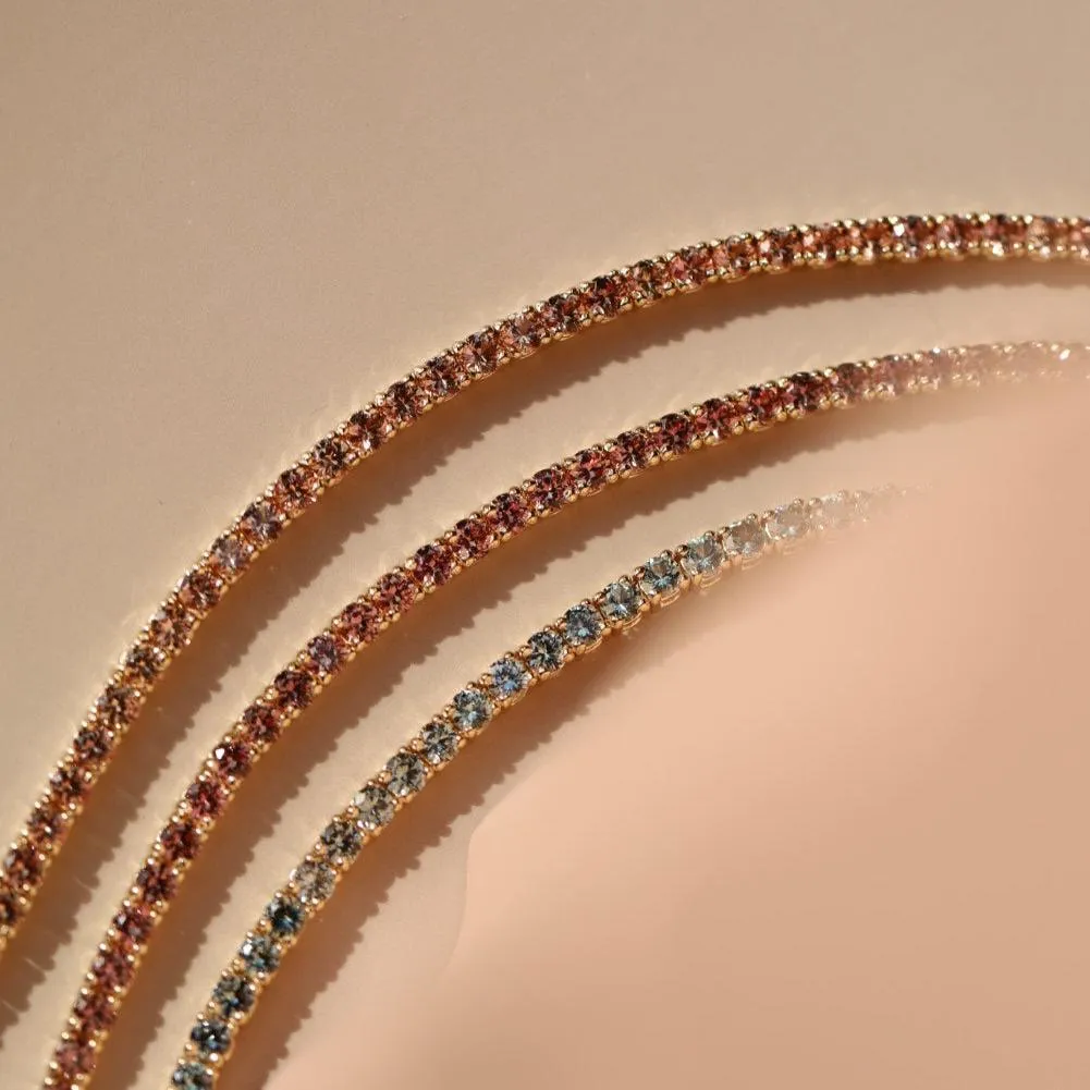 2.91tcw Orange Sapphire Tennis Bracelet sold by Marrow Fine product image thumbnail 2