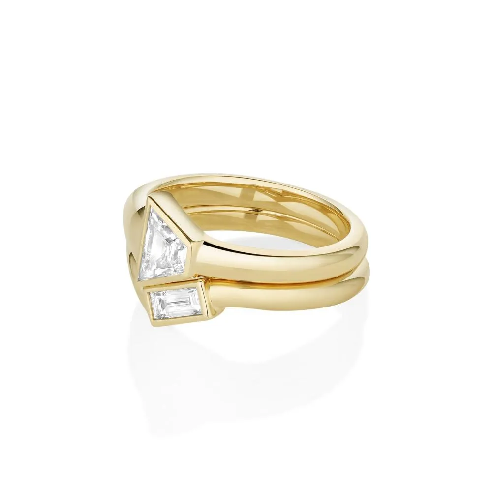 0.60ct Diamond Trapezoid Ring with Diamond Baguette Tracer Band sold by Marrow Fine product image thumbnail 2