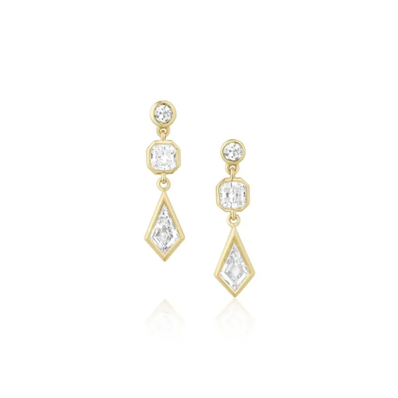 1.09tcw Diamond 3-Tier Earrings sold by Marrow Fine